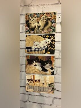 4 Kitty Cat Tapestry Placemats
